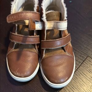 Brown Kids Shoes with Velcro Straps